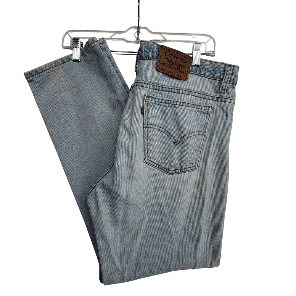 Levi's 38x30 Light Wash 505 Orange Tab Vintage Made in USA Straight Leg 90sDenim